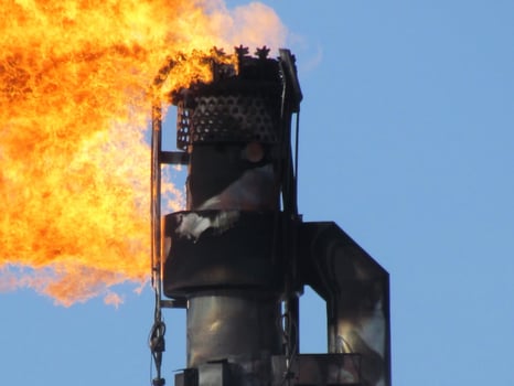 Torch system on an oil field photo