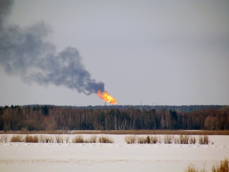 Burning gas flare photo