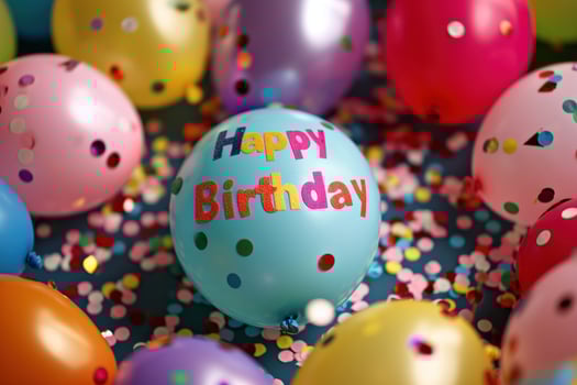 AI generated Balloons with Happy Birthday photo