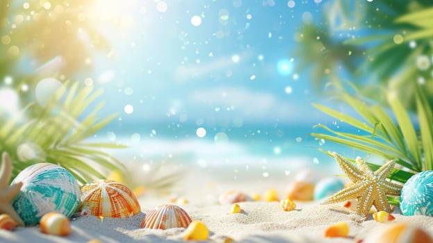 AI generated magic summer background with copy space photo