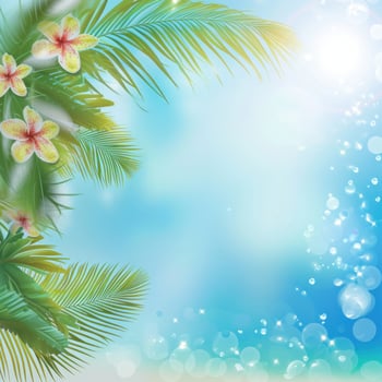 AI generated magic summer background with copy space photo