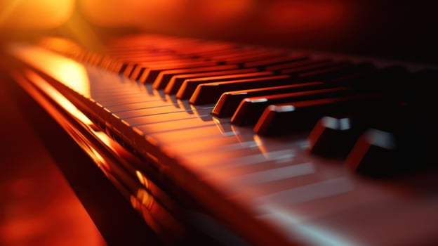 AI generated Piano concert advertisment background with copy space photo