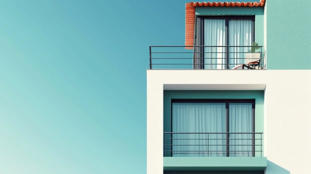AI generated real estate advertisment background with copy space photo