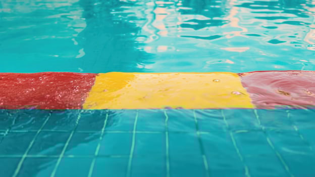 AI generated Swimming pool advertisment background with copy space photo