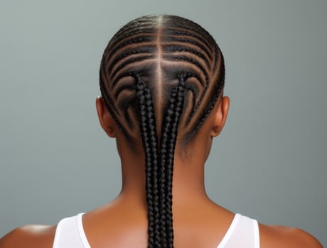 AI generated black model girl with braid hairstyles photo