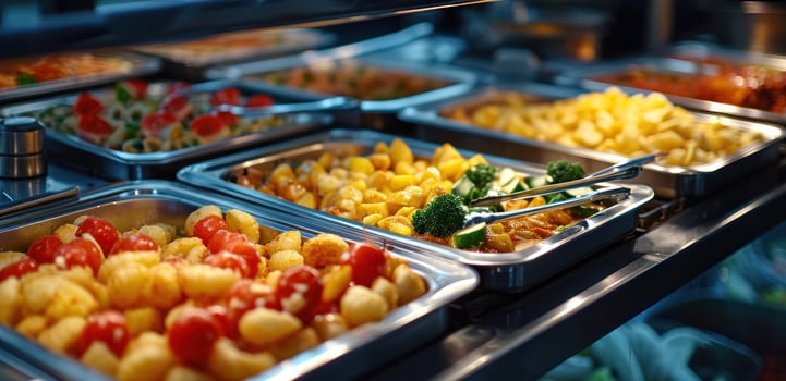 AI generated buffet food service at a business photo