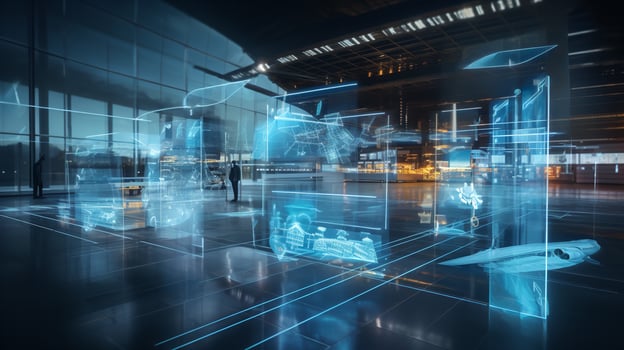 AI generated Digital Twin AI Simulation Technology AI Generated photo