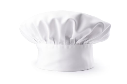 AI generated Isolated white chef's hat on white background photo