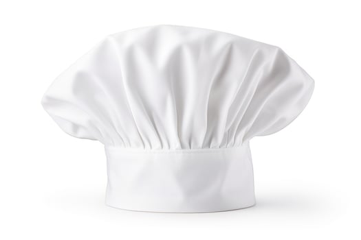 AI generated Isolated white chef's hat on white background photo