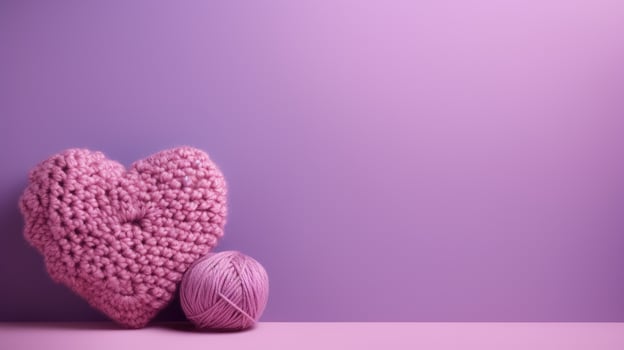AI generated A Picture of a Crocheted Cute Heart, Ai Generated photo