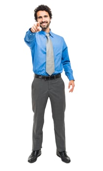 Confident businessman pointing at you photo