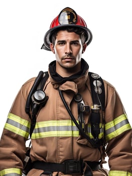 AI generated Brave Male Firefighter in Action, AI Generated photo