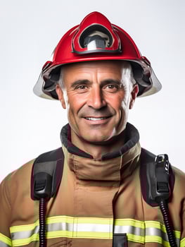 AI generated Brave Male Firefighter in Action, AI Generated photo