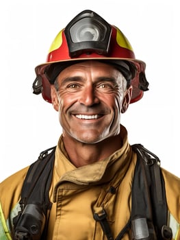 AI generated Brave Male Firefighter in Action, AI Generated photo