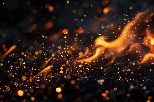 Vivacious flames on dark canvas photo