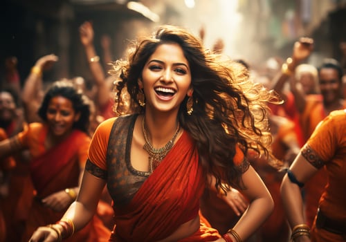 AI generated Beautiful Indian woman in traditional saree. Woman's Day. Tradition and culture. photo