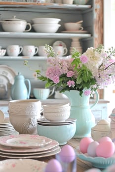 AI generated Cottage Chic Easter Kitchen photo