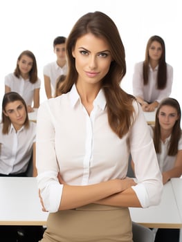 AI generated Female Teacher Leading Class, AI Generated photo