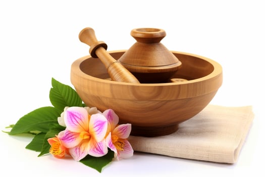 AI generated ingredients of the spa ritual with generative ai photo