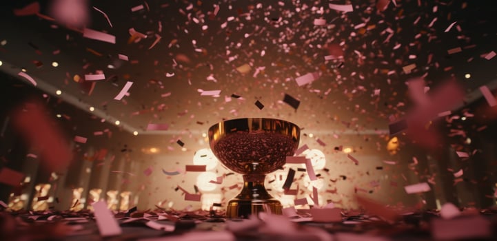 AI generated award ceremony with confetti being thrown around photo