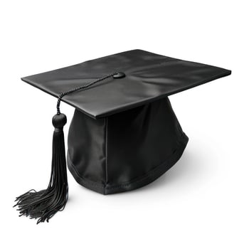 AI generated black graduation cap isolated photo