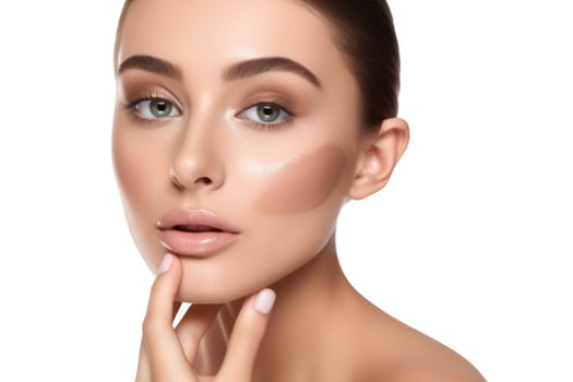 AI generated Beauty portrait of a young woman with natural makeup. photo