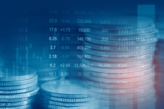 Stock market finance business, economy trend graph digital technology. photo