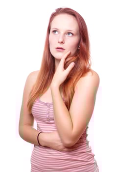 young woman thinking photo