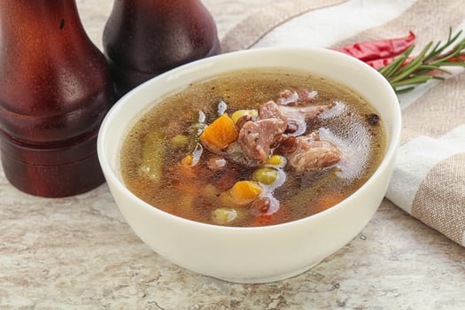 Soup with lentil and chicken photo