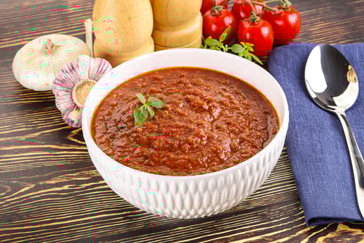 Spanish traditional gazpacho tomato soup photo