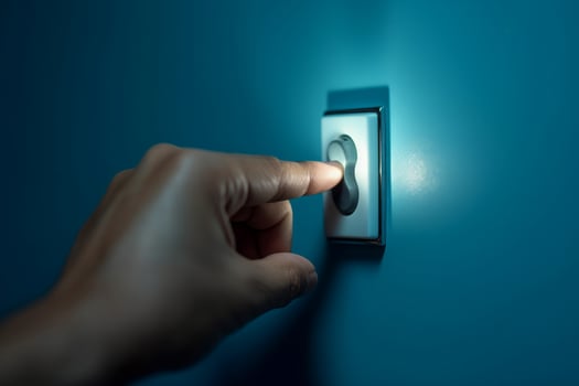 AI generated Hand turning light switch. Generate ai photo