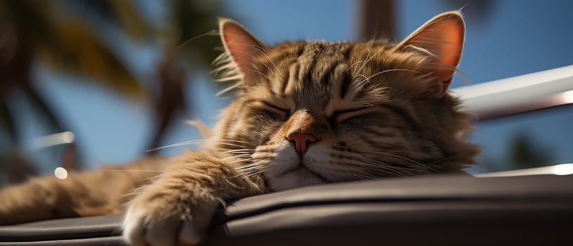 AI generated Contented Cat Basking in Sunlight photo