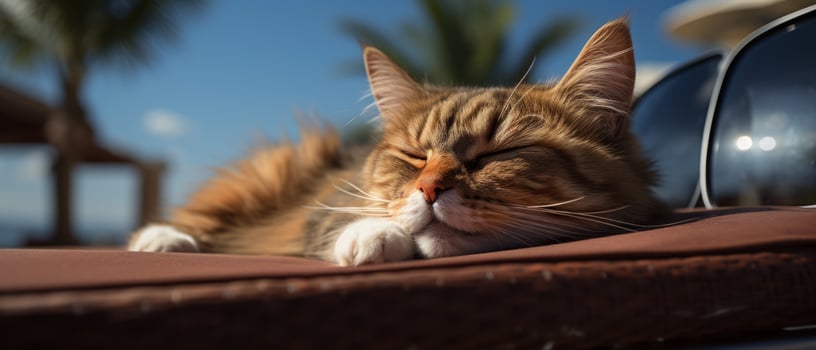 AI generated Contented Cat Basking in Sunlight photo