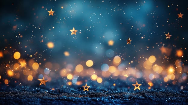 AI generated A dreamy night sky backdrop with sparkling stars, transforming the party into a celestial wonderland photo