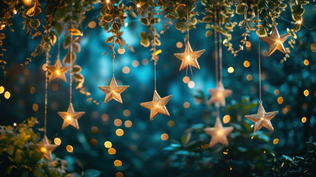 AI generated A dreamy night sky backdrop with sparkling stars, transforming the party into a celestial wonderland photo
