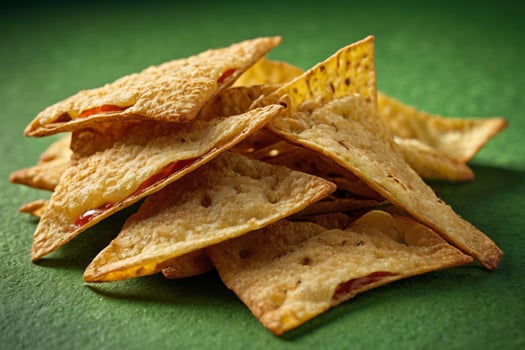 AI generated Golden Triangle Chips on Green photo