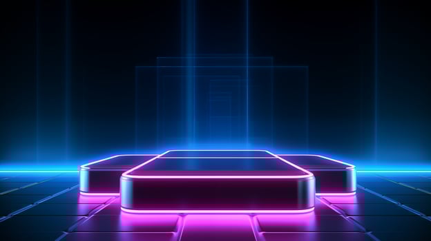 AI generated VR innovative ai generated stage podium mockup photo