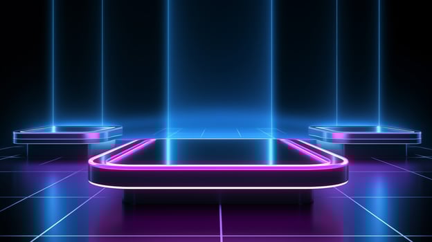 AI generated Virtual reality ai generated stage podium mockup photo