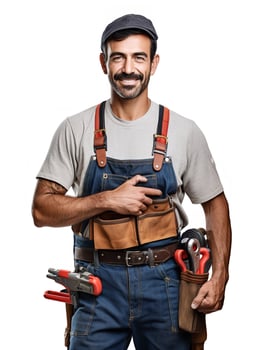 AI generated Expert Male Plumber with Tools, AI Generated photo
