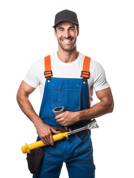 AI generated Expert Male Plumber with Tools, AI Generated photo