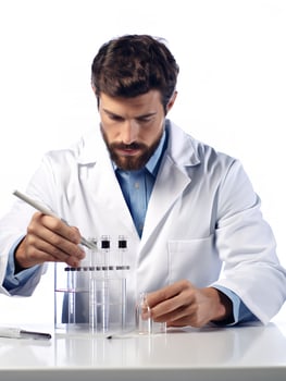 AI generated Male Scientist Conducting Research, AI Generated photo