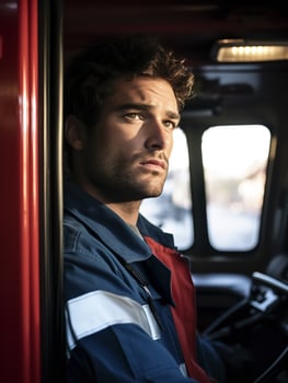 AI generated Dedicated Male Paramedic on Duty, AI Generated photo