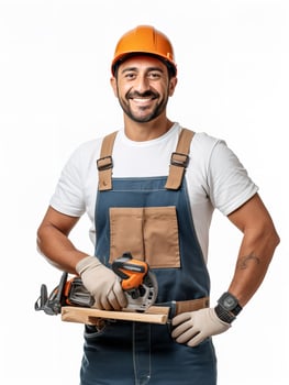 AI generated Skilled Male Carpenter Crafting Wood, AI Generated photo