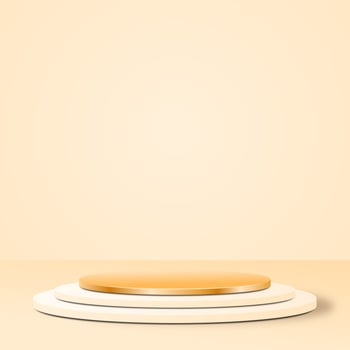 3D Product Display Gold Podium Background For Cosmetic photo
