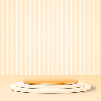 3D Product Display Gold Podium Background For Cosmetic photo