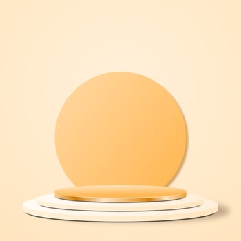 3D Product Display Gold Podium Background For Cosmetic photo