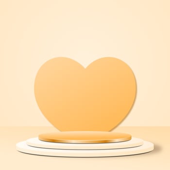 3D Product Display Gold Podium Background For Cosmetic photo