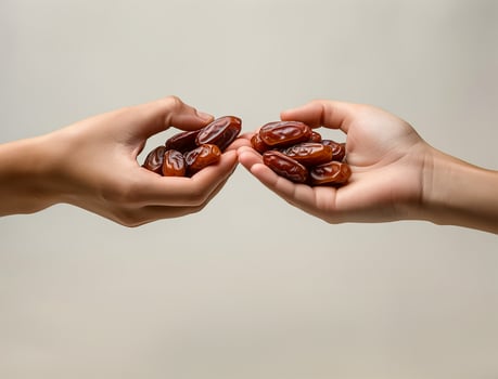 AI generated Muslim Hands Offering Dates photo