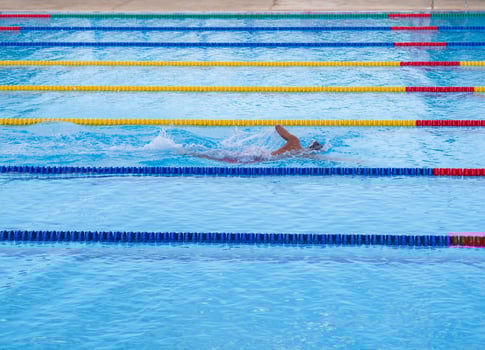 A young man in the swimming. Concept of sport photo