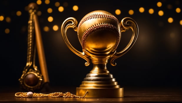 AI generated Baseball winner cup beautiful background photo